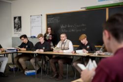 Students in Humane Letters program discussing a text