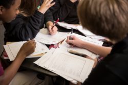 Students working on math problems
