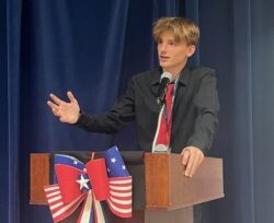 Photo of student presenting at Boys State